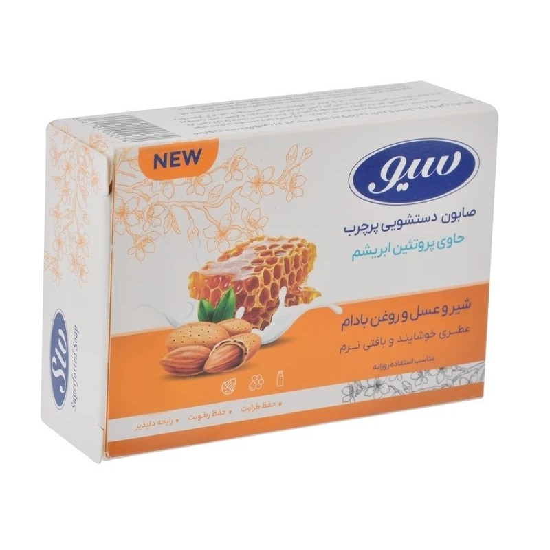 سیو صابون شیر و عسل و روغن بادام 125 گرمی
